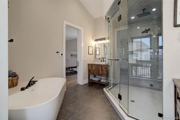 Bathroom, Dual Sink Vanities, Free Standing Baths, Glass Shower, Interior, Recessed Lighting