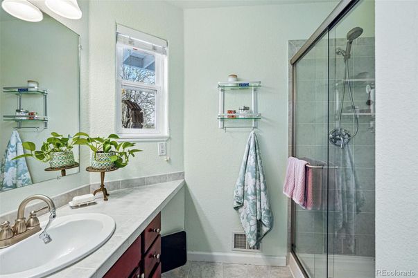 Bathroom, Glass Shower, Interior, Tile Countertops