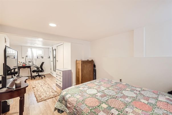 Bedroom, Home Office, Interior, Recessed Lighting, Wood Texture Flooring