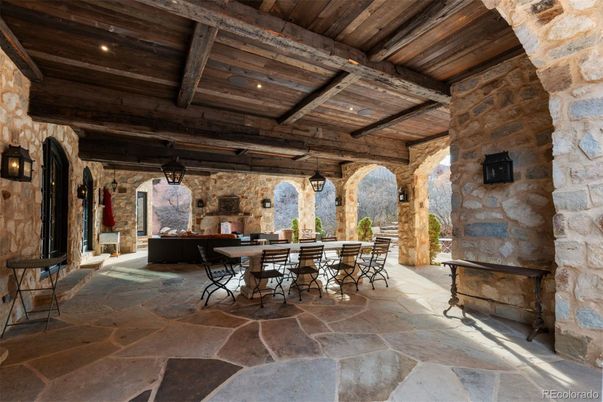 Interior, Pendant Lights, Recessed Lighting, Stone Walls, Wooden Beams, Wooden Ceilings