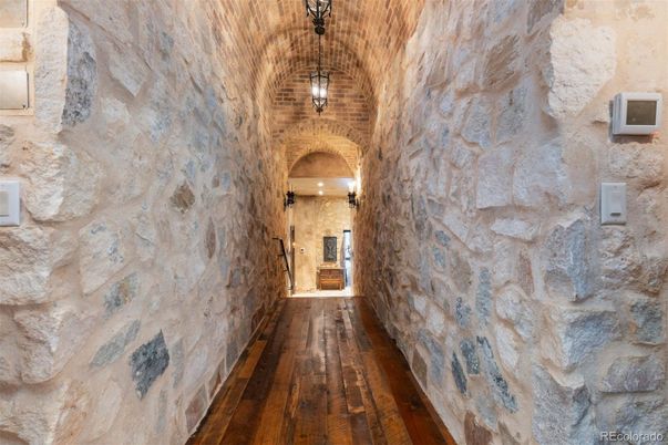 Interior, Pendant Lights, Stone Walls, Wood Texture Flooring