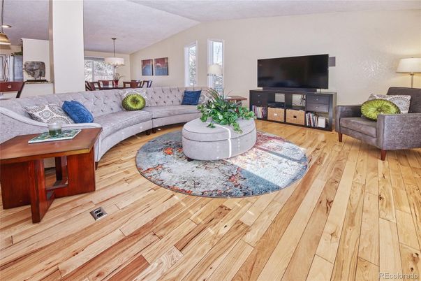 Dining room, Interior, Living room, Pendant Lights, Wood Texture Flooring