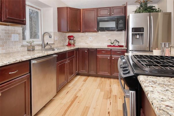 Interior, Kitchen, Stainless Steel Appliances, Wood Texture Flooring