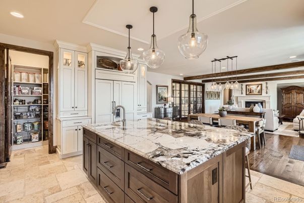 Dining room, Interior, Kitchen, Living room, Pendant Lights, Recessed Lighting, Wood Texture Flooring