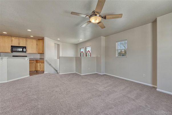 Empty room, Interior, Kitchen, Recessed Lighting