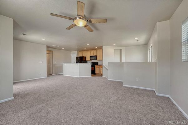 Empty room, Interior, Kitchen, Recessed Lighting