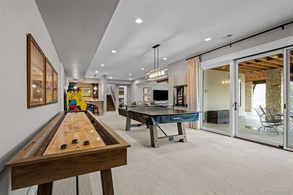 Billiard Table, Game Room, Interior, Pendant Lights, Recessed Lighting