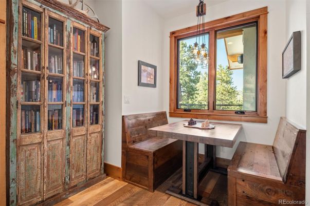 Home Office, Interior, Pendant Lights, Wood Texture Flooring