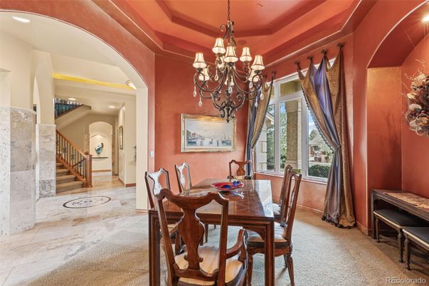 Chandelier, Dining room, Interior, Recessed Lighting