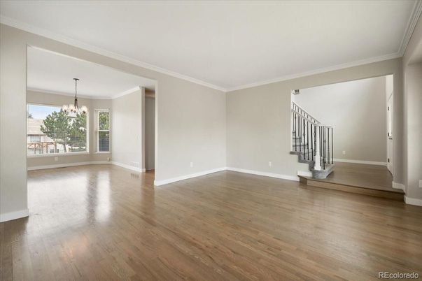Chandelier, Empty room, Interior, Wood Texture Flooring
