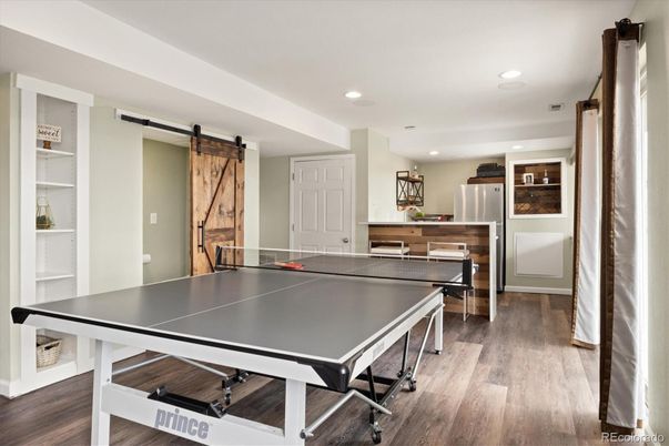 Game Room, Interior, Recessed Lighting, Wood Texture Flooring