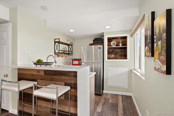 Interior, Kitchen, Recessed Lighting, Wood Texture Flooring