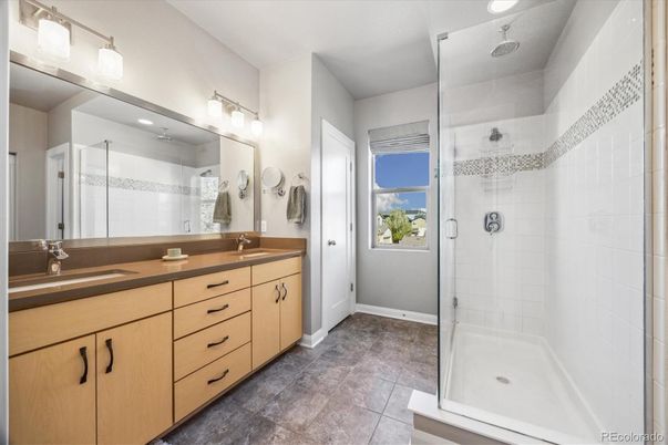 Bathroom, Dual Sink Vanities, Glass Shower, Interior
