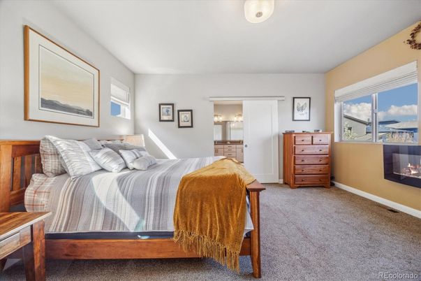 Bedroom, Fireplace, Interior