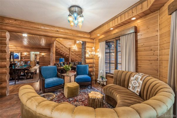 Dining room, Interior, Living room, Recessed Lighting, Wooden Walls