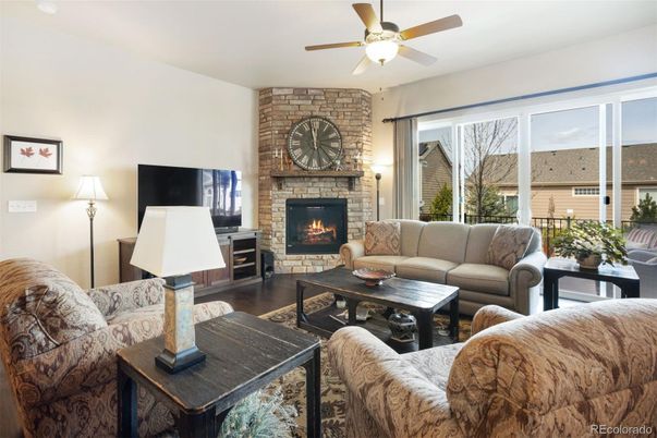 Fireplace, Interior, Living room, Stone Walls, Wood Texture Flooring