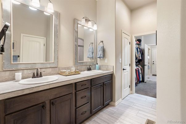 Bathroom, Dual Sink Vanities, Interior, Wood Texture Flooring