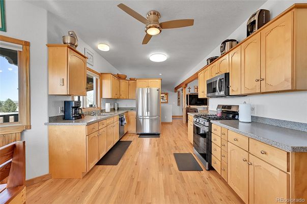 Interior, Kitchen, Stainless Steel Appliances, Wood Texture Flooring