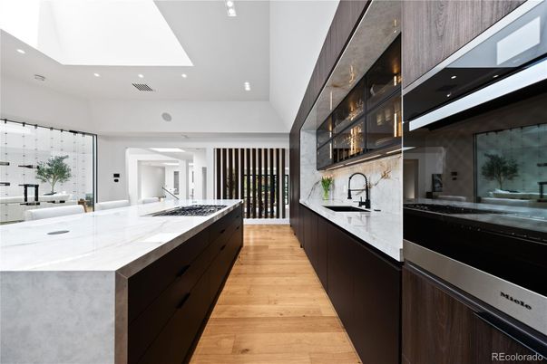 Interior, Kitchen, Recessed Lighting, Wood Texture Flooring