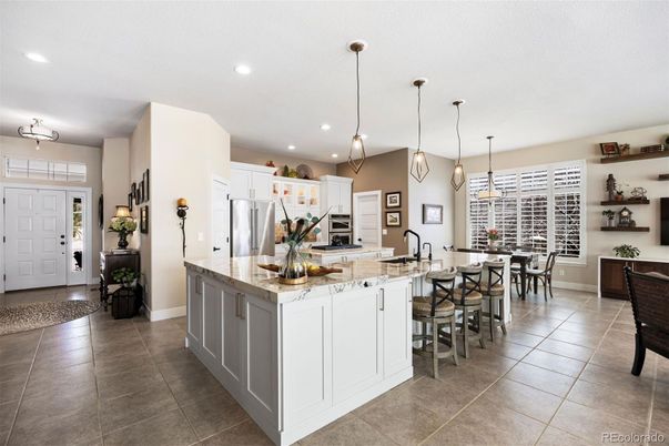 Dining room, Interior, Kitchen, Pendant Lights, Recessed Lighting, Stainless Steel Appliances