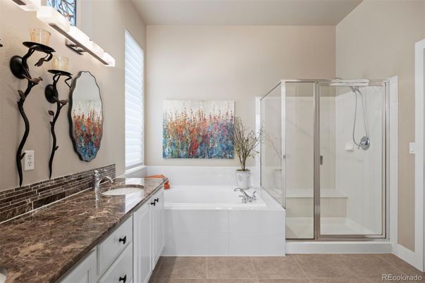 Bathroom, Dual Sink Vanities, Glass Shower, Interior