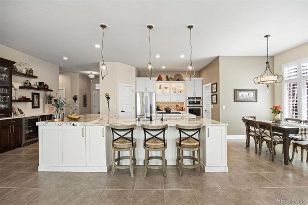 Dining room, Interior, Kitchen, Pendant Lights, Recessed Lighting, Stainless Steel Appliances