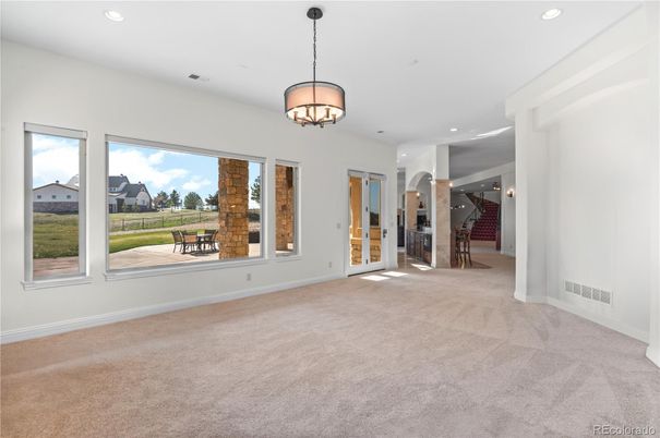 Chandelier, Empty room, Interior, Recessed Lighting