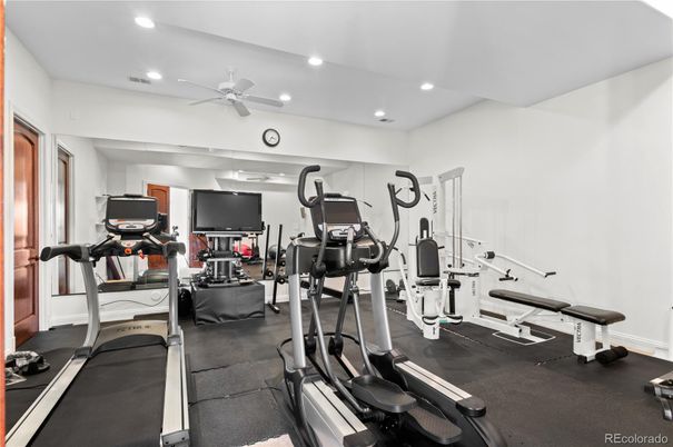 Fitness Equipment, Gym, Interior, Recessed Lighting