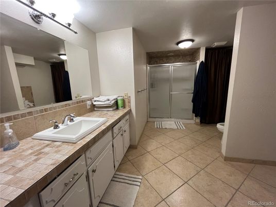 Bathroom, Glass Shower, Interior, Tile Countertops
