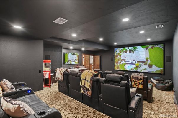 Home Theatre Room, Interior, Projection Screen, Recessed Lighting, Theatre Room