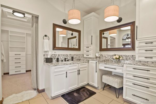 Bathroom, Dual Sink Vanities, Interior, Pendant Lights