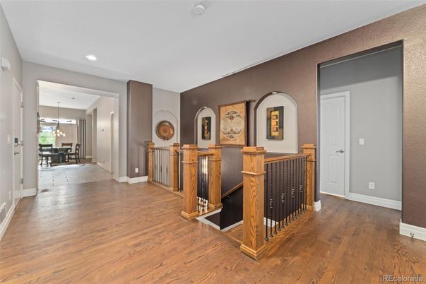 Dining room, Interior, Pendant Lights, Recessed Lighting, Wood Texture Flooring