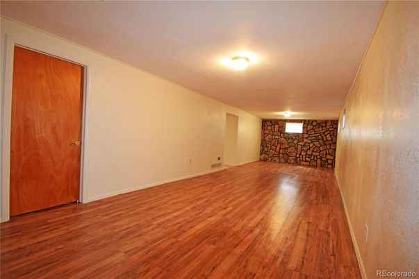 Empty room, Interior, Stone Walls, Wood Texture Flooring
