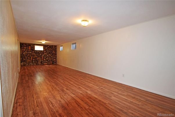 Empty room, Interior, Stone Walls, Wood Texture Flooring