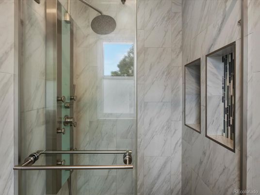 Bathroom, Glass Shower, Interior, Marble Walls