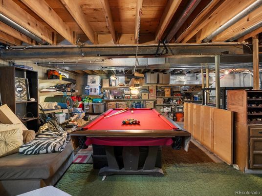 Billiard Table, Game Room, Interior, Wooden Beams, Wooden Ceilings