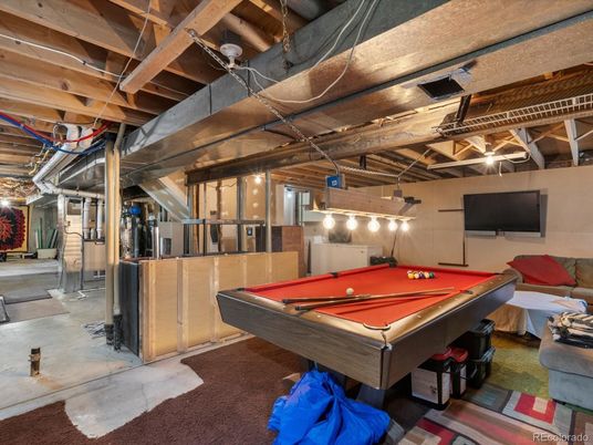 Billiard Table, Game Room, Interior, Wooden Beams