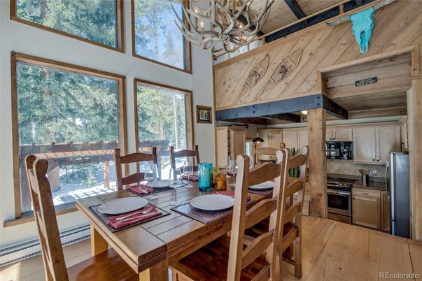 Chandelier, Dining room, Interior, Kitchen, Wood Texture Flooring