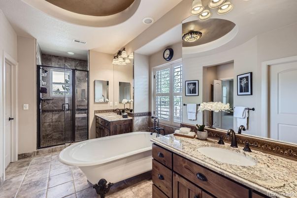Bathroom, Dual Sink Vanities, Free Standing Baths, Glass Shower, Interior, Recessed Lighting