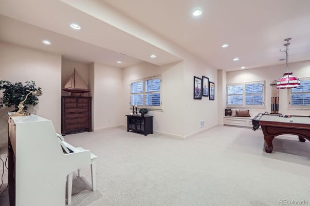 Billiard Table, Game Room, Interior, Pendant Lights, Recessed Lighting