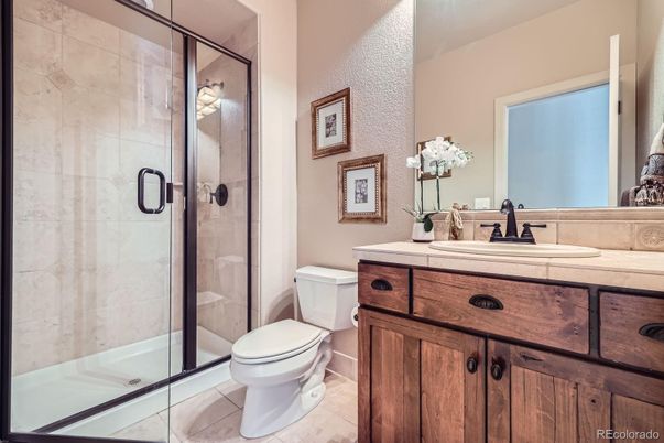Bathroom, Glass Shower, Interior, Tile Countertops
