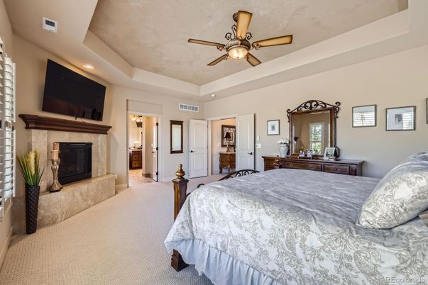 Bedroom, Fireplace, Interior, Recessed Lighting