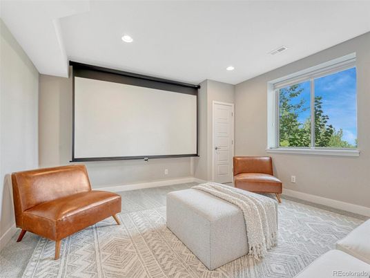 Interior, Projection Screen, Recessed Lighting, Theatre Room