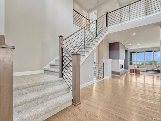 Fireplace, Interior, Recessed Lighting, Wood Texture Flooring
