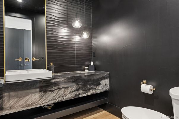 Bathroom, Bedroom, Interior, Pendant Lights, Wood Texture Flooring