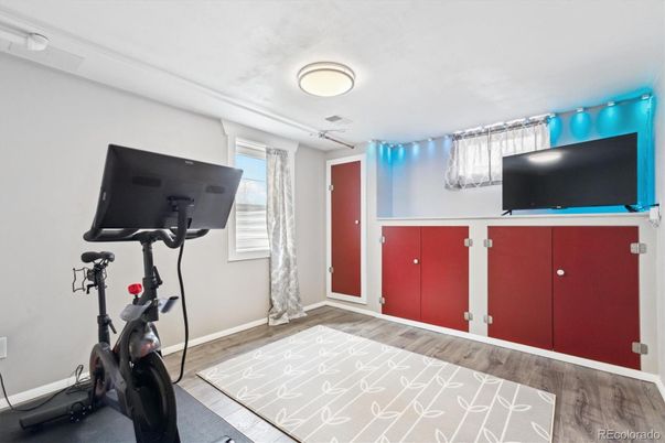 Fitness Equipment, Interior, Wood Texture Flooring
