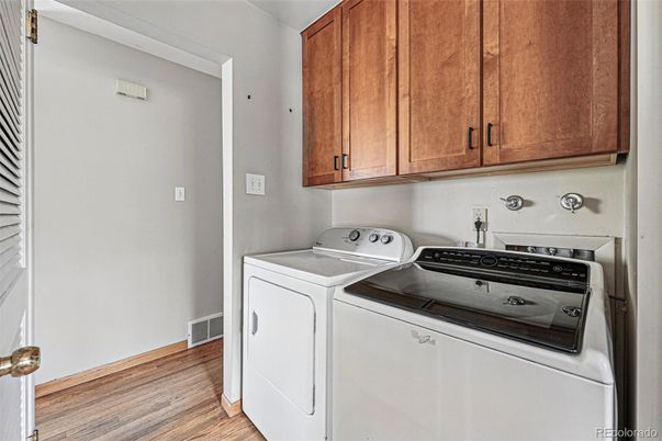 Interior, Washer, Wood Texture Flooring