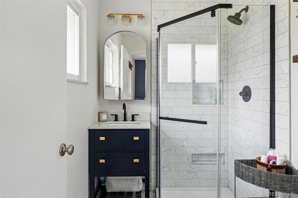 Bathroom, Glass Shower, Interior, Marble Walls