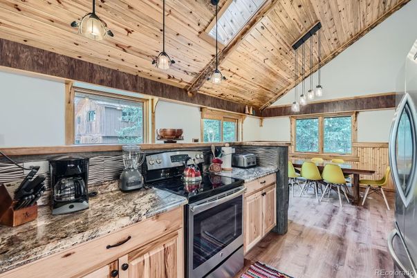 Dining room, Interior, Kitchen, Pendant Lights, Wooden Ceilings, Wood Texture Flooring