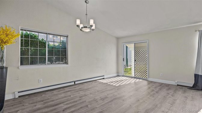 Chandelier, Empty room, Interior, Pendant Lights, Wood Texture Flooring